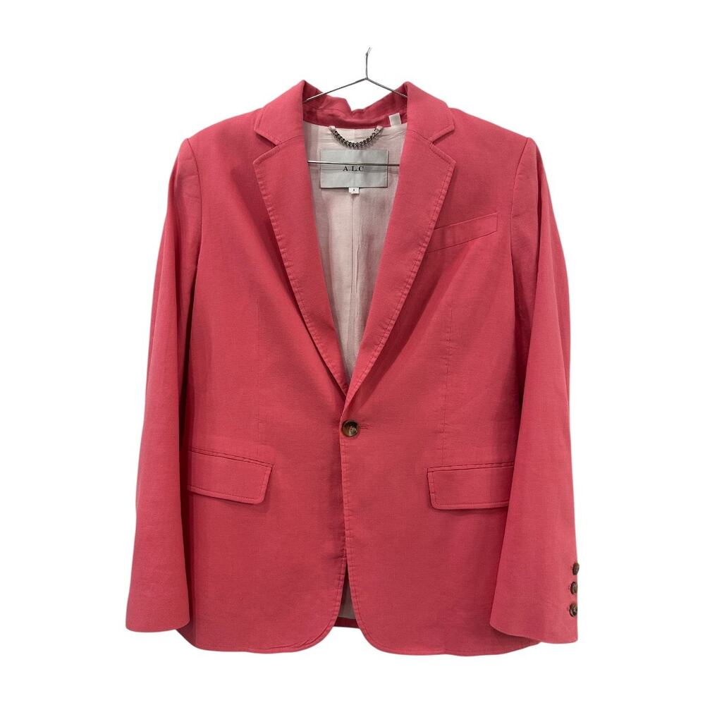 A.L.C. Linen Blend Donovan Blazer Jacket Mateo Pleated Shorts Set Pink Size 4/2